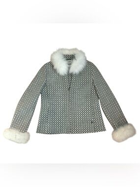 Isabella G by Geiger Wool Jacket with White Faux-Fur Collar & Fur Cuffs